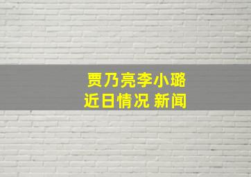 贾乃亮李小璐近日情况 新闻